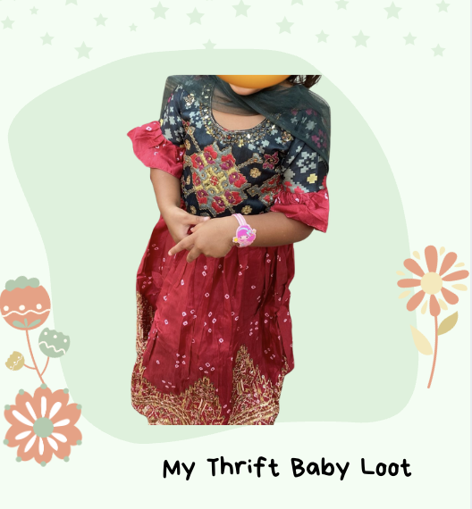 Preloved partywear ghara choli with dupatta (4-6 years)